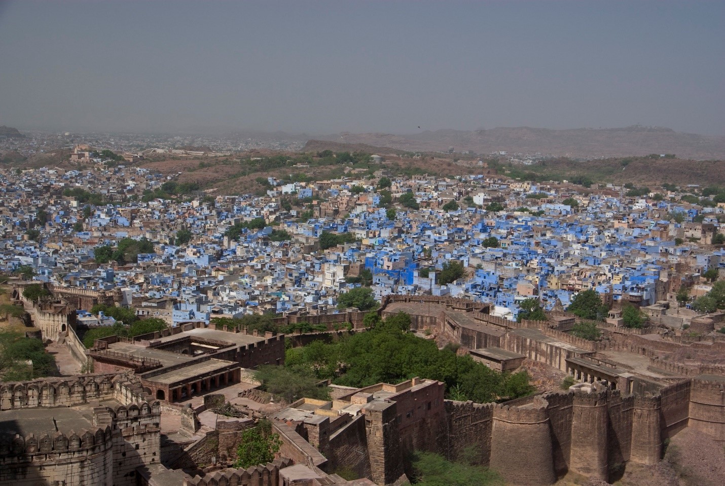 The city of Jodhpur as seen from the Mehrangarh fort. Image Source: Flickr