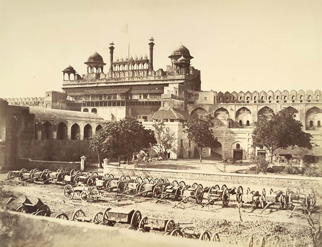 A photograph of the Red Fort taken in the aftermath of the Uprising of 1857 by Major Robert Christopher Tytler & Harriet Tytler. Image Source: British Library