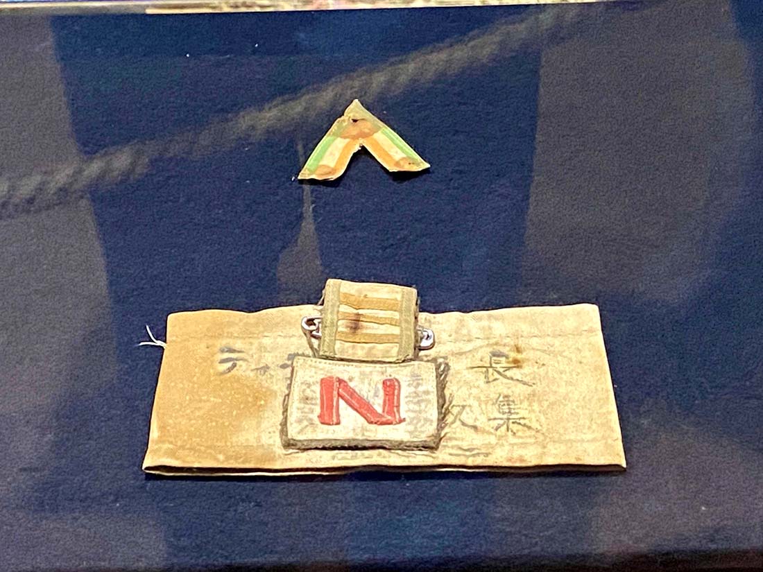 Badge of an INA soldier, displayed at a museum at the Red Fort.