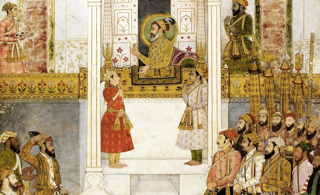 Shah Jahan holding durbar at Diwan-i-Am, 1650 CE. Image Source: Wikimedia Commons